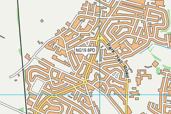 NG19 8PD map - OS VectorMap District (Ordnance Survey)