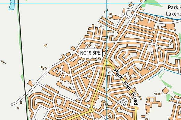 NG19 8PE map - OS VectorMap District (Ordnance Survey)