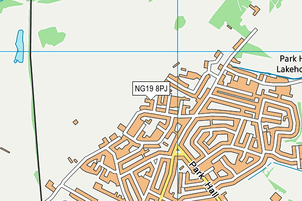 NG19 8PJ map - OS VectorMap District (Ordnance Survey)