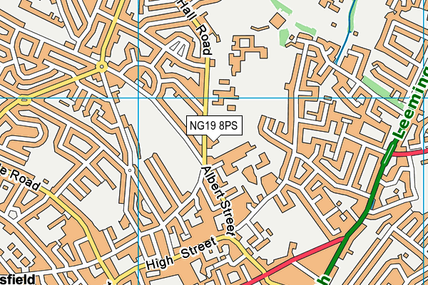 NG19 8PS map - OS VectorMap District (Ordnance Survey)