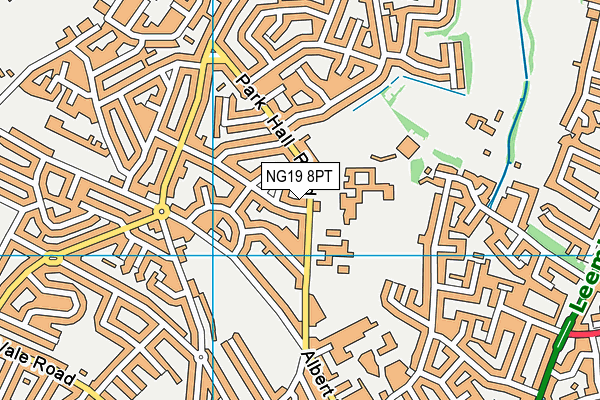 NG19 8PT map - OS VectorMap District (Ordnance Survey)