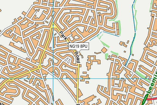 NG19 8PU map - OS VectorMap District (Ordnance Survey)