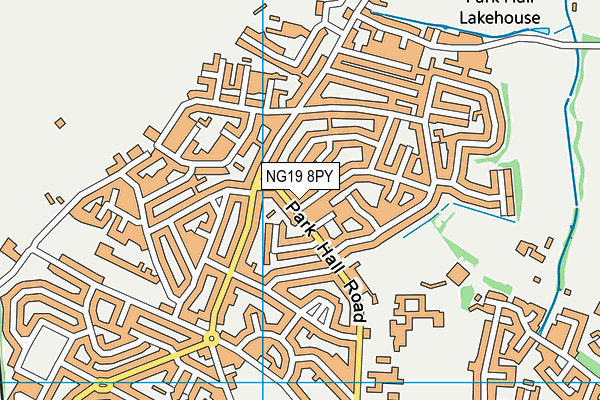 NG19 8PY map - OS VectorMap District (Ordnance Survey)