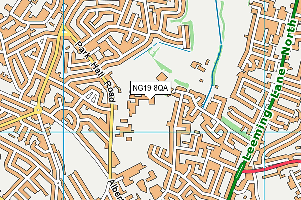 The Manor Academy map (NG19 8QA) - OS VectorMap District (Ordnance Survey)