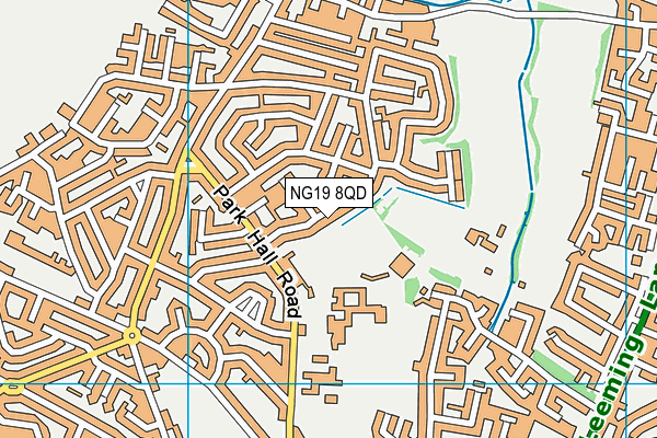 NG19 8QD map - OS VectorMap District (Ordnance Survey)