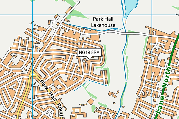 NG19 8RA map - OS VectorMap District (Ordnance Survey)