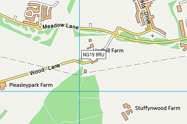 NG19 8RU map - OS VectorMap District (Ordnance Survey)