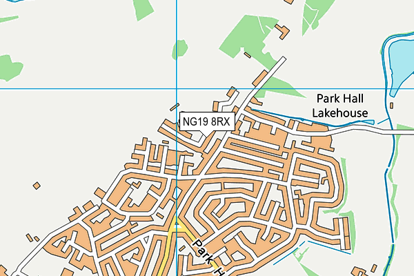 NG19 8RX map - OS VectorMap District (Ordnance Survey)