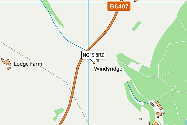 NG19 8RZ map - OS VectorMap District (Ordnance Survey)