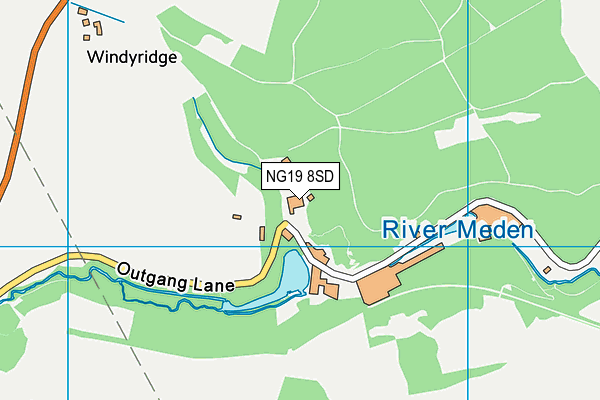 NG19 8SD map - OS VectorMap District (Ordnance Survey)