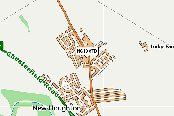 NG19 8TD map - OS VectorMap District (Ordnance Survey)