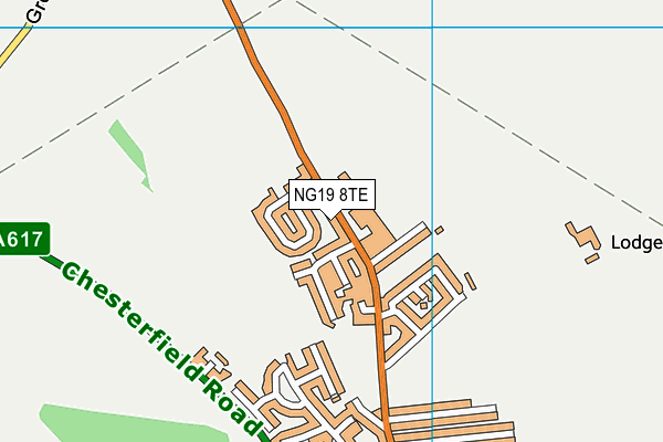 NG19 8TE map - OS VectorMap District (Ordnance Survey)