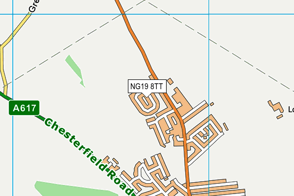 NG19 8TT map - OS VectorMap District (Ordnance Survey)