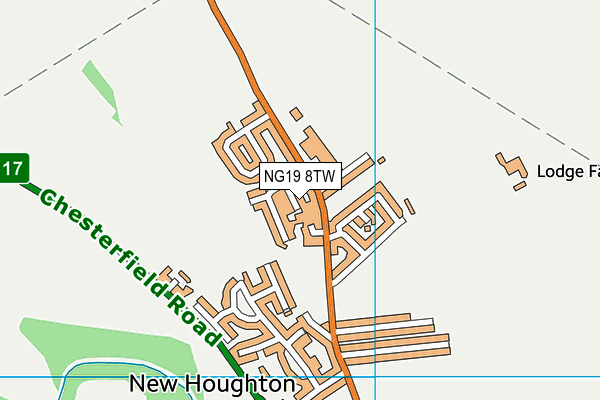 NG19 8TW map - OS VectorMap District (Ordnance Survey)