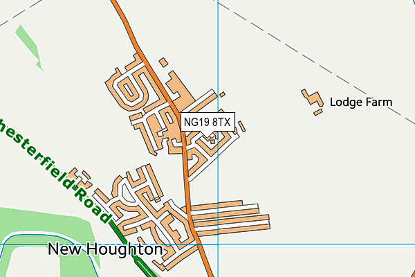 NG19 8TX map - OS VectorMap District (Ordnance Survey)