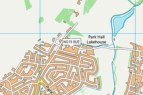 NG19 8UE map - OS VectorMap District (Ordnance Survey)