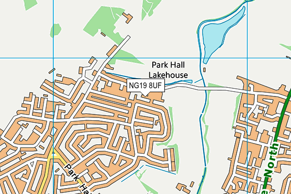 NG19 8UF map - OS VectorMap District (Ordnance Survey)