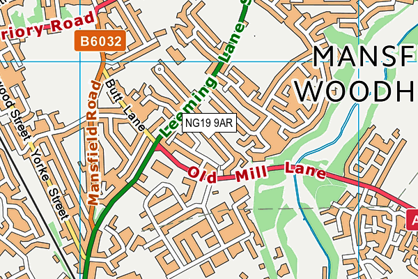 NG19 9AR map - OS VectorMap District (Ordnance Survey)