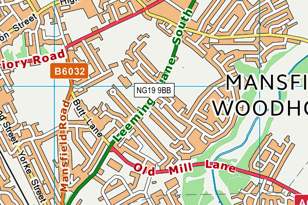 NG19 9BB map - OS VectorMap District (Ordnance Survey)