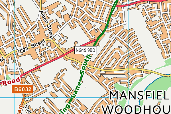 NG19 9BD map - OS VectorMap District (Ordnance Survey)