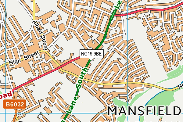 NG19 9BE map - OS VectorMap District (Ordnance Survey)