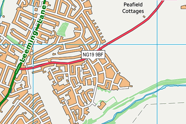 NG19 9BF map - OS VectorMap District (Ordnance Survey)