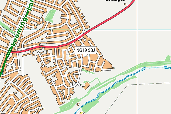 NG19 9BJ map - OS VectorMap District (Ordnance Survey)