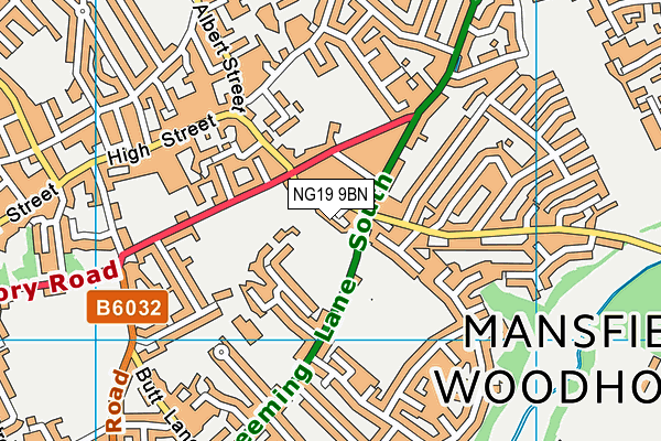 NG19 9BN map - OS VectorMap District (Ordnance Survey)