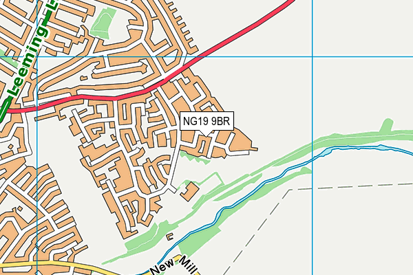 NG19 9BR map - OS VectorMap District (Ordnance Survey)