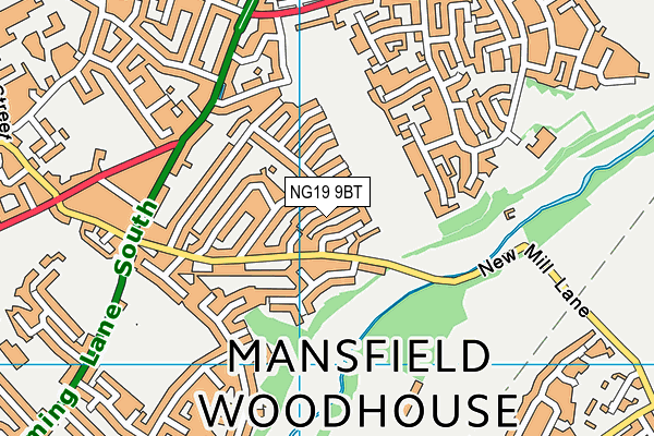 NG19 9BT map - OS VectorMap District (Ordnance Survey)