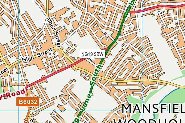 NG19 9BW map - OS VectorMap District (Ordnance Survey)