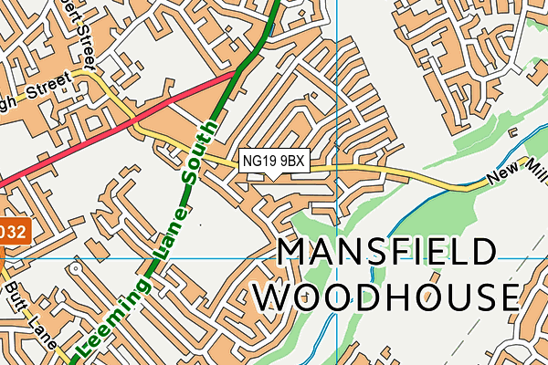 NG19 9BX map - OS VectorMap District (Ordnance Survey)