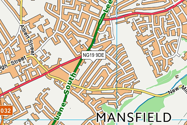 NG19 9DE map - OS VectorMap District (Ordnance Survey)