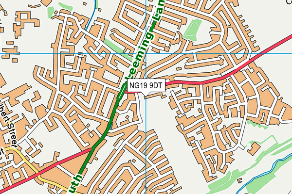 NG19 9DT map - OS VectorMap District (Ordnance Survey)