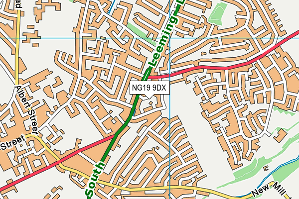 NG19 9DX map - OS VectorMap District (Ordnance Survey)