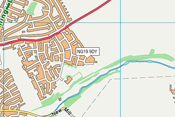 NG19 9DY map - OS VectorMap District (Ordnance Survey)