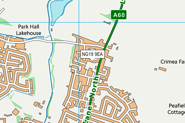 NG19 9EA map - OS VectorMap District (Ordnance Survey)