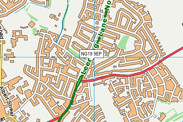 NG19 9EP map - OS VectorMap District (Ordnance Survey)