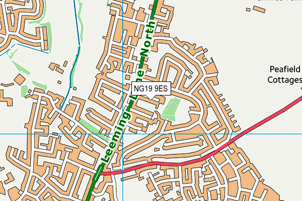 NG19 9ES map - OS VectorMap District (Ordnance Survey)