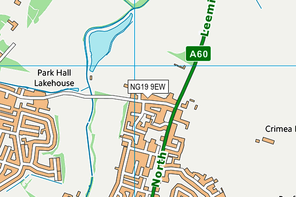 Manor Park (Mansfield) map (NG19 9EW) - OS VectorMap District (Ordnance Survey)