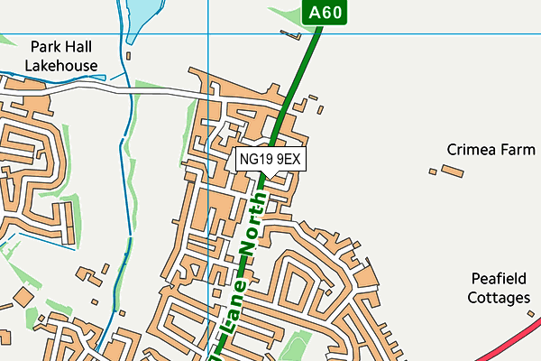 NG19 9EX map - OS VectorMap District (Ordnance Survey)