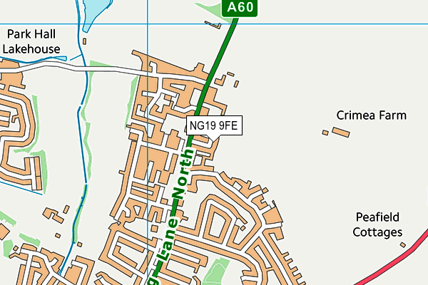 NG19 9FE map - OS VectorMap District (Ordnance Survey)