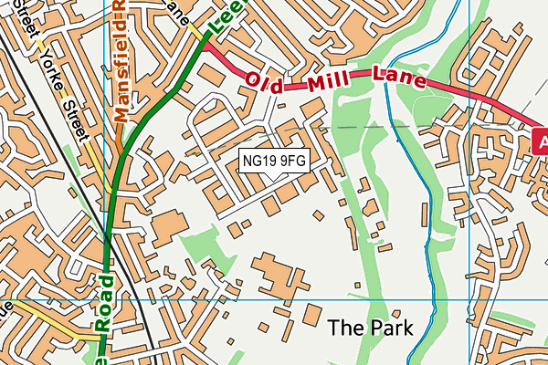 NG19 9FG map - OS VectorMap District (Ordnance Survey)