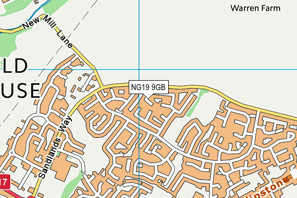 NG19 9GB map - OS VectorMap District (Ordnance Survey)