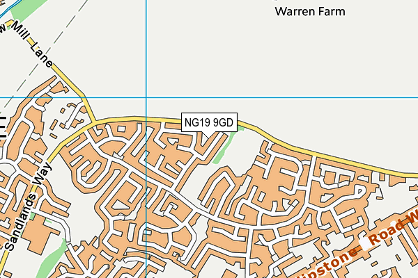 NG19 9GD map - OS VectorMap District (Ordnance Survey)