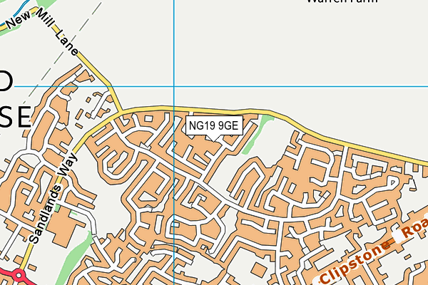 NG19 9GE map - OS VectorMap District (Ordnance Survey)