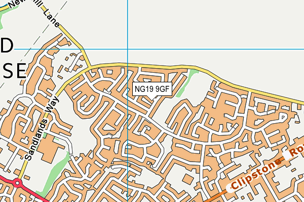 NG19 9GF map - OS VectorMap District (Ordnance Survey)