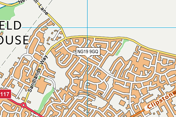 NG19 9GQ map - OS VectorMap District (Ordnance Survey)