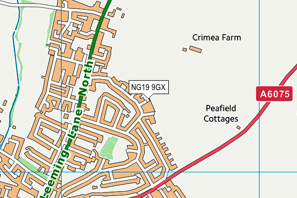 NG19 9GX map - OS VectorMap District (Ordnance Survey)