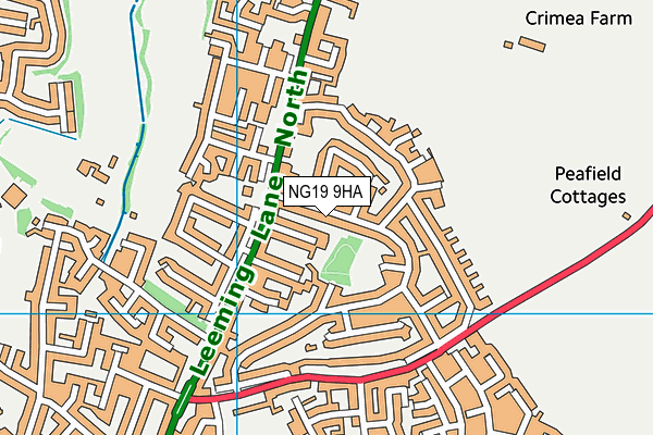 NG19 9HA map - OS VectorMap District (Ordnance Survey)